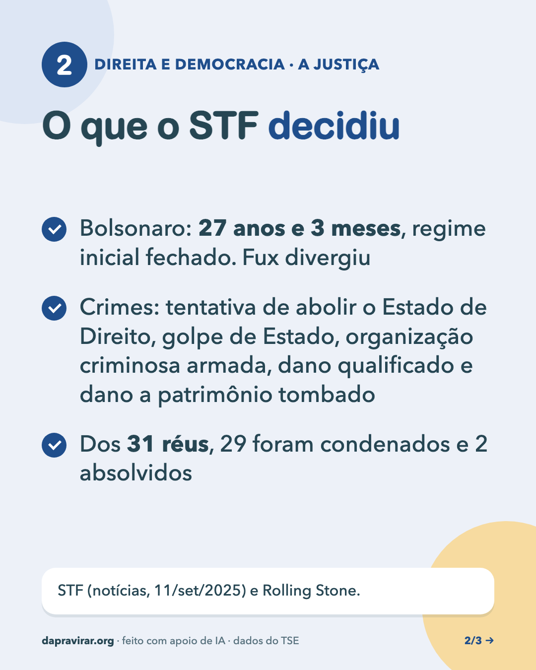 O que a Justiça decidiu, card 2 de 3